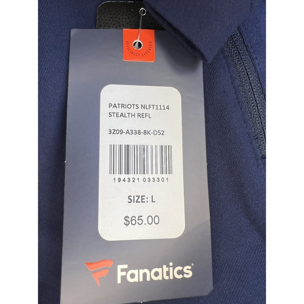 Fanatics Patriots 1/4 Zip Pullover Men's L NFL Team Apparel Blue STEALTH NWT - Picture 6 of 12